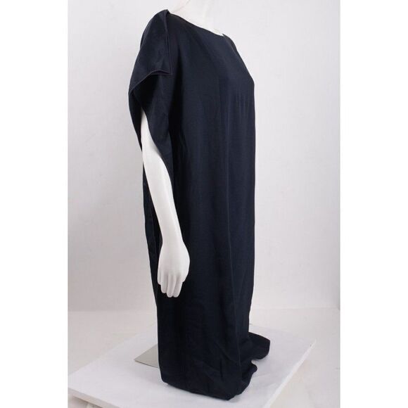 Piazza Semipione Womans Shift Flowy Dress Size 42 US 6  Navy Blue Made Italy NWT - Picture 2 of 6
